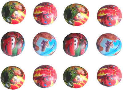 

PTCMart Multicolour Mix Cartoon Printed Soft Balls Set of 12pcs - 14 cm(Multicolor)