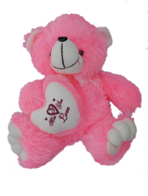 

AndyGifts Pink Teddy Bear with side Heart with 'i love you" tagging - 40 cm(Pink)