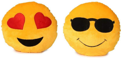 

prachi toys Smiley Cushion Heart Eyes Smiley and Heart Eyes Smiley, Yellow - 30 cm(Yellow)