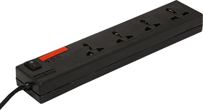 

Pinnacle Spike Guard with Surge Protector – Spike Booster – Spike Board with 5 Metre Cord – Extension Boards with 4 Sockets - Spike Buster – Ideal for Home, Offices, Shops 4 Socket Surge Protector(Black)