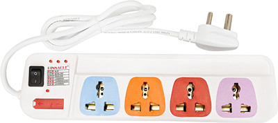

Pinnacle Spike Guard with Surge Protector – Spike Booster – Spike Board with 3 Metre Cord – Extension Boards with 4 Sockets - Spike Buster – Ideal for Home, Offices, Shops 4 Socket Surge Protector(White)