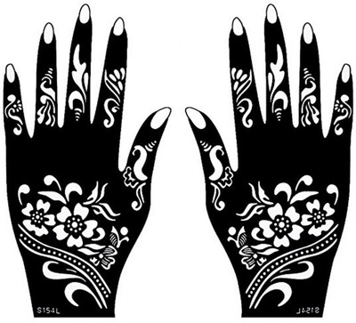 

ivana's ivana's Henna Tattoo Stencil (set of 2) Women Girls Hand Finger Body Paint Temporary Tattoo (24)(Women)