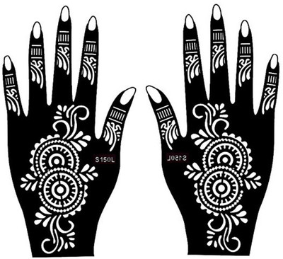 

ivana's Ivana's Henna Tattoo Stencil (Set of 2) Women Girls Hand Finger Body Paint Temporary Tattoo (25)(Tatto)