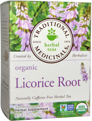 

Traditional Medicinals Teas Organic Licorice Root Tea 16 bag Unflavoured Green Tea Bags(16 Bags, Box)