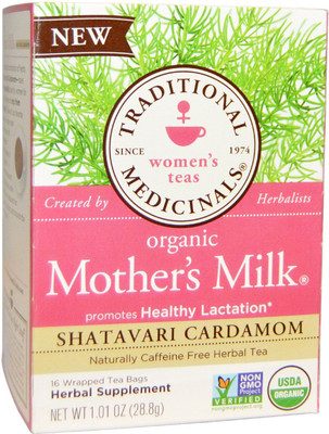 

Traditional Medicinals Teas Mother's Milk Shatavari Cardamom Tea 16 bag Cardamom Green Tea Bags(16 Bags, Box)