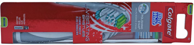 

Colgate White Toothbrush with Vibrating Bristles, Grey Ultra Soft Toothbrush