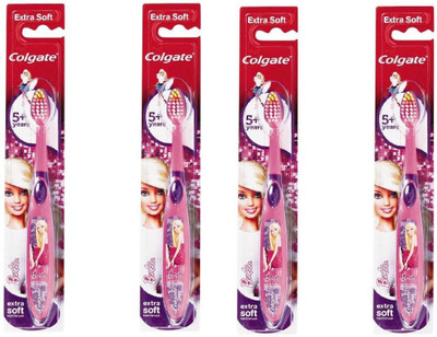 

Colgate kids barbie toothbrush extra fun pack of 4 Extra Soft Toothbrush(Pack of 4)