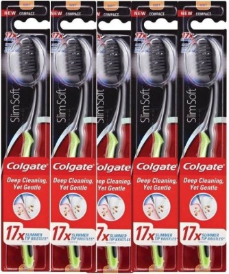 

Colgate Slim Charcoal Black Soft Toothbrush (Pack of 5) Soft Toothbrush(Pack of 5)