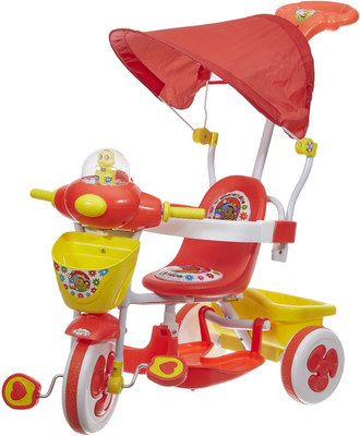 

Fun Ride Honey Bee Musical Tricycle with Good Quality Wheels and Parental Handle with Canopy (Red) Tricycle(Red)