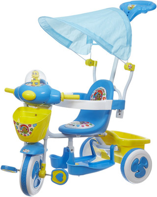 

Fun Ride Honey Bee Musical Tricycle with Good Quality Wheels and Parental Handle with Canopy (Blue) Tricycle(Pink)