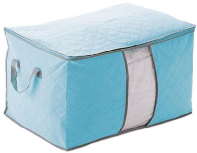 

SYGA Large Clothes Bedding Zipped non Woven Storage Bag Organizers_Blue(Blue)
