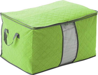 

SYGA Large Clothes Bedding Duvet Zipped Pillows Non Woven Storage Bag Organizers_Green(Green)