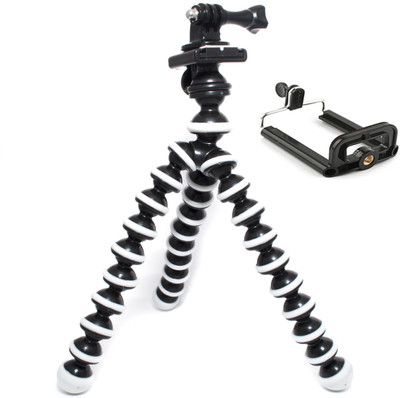 

BJORK Best buy new arrival fully flexible Portable & Foldable Camera & Mobile Tripod with Mobile Clip Holder Bracket Fully Flexible Mount Cum Tripod Stand with Three-Dimensional Head & Quick Release R2 Plate Gorilla Tripod 10" - DSLR , Smartphone & Action