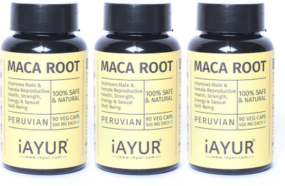 

iAYUR Maca Root Extract (Pack of 3) 100% Potent, Pure & Safe 500 Mg(270 No)