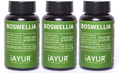 

iAYUR Boswellia (Shallaki) Extract (Pack of 3) 100% Potent, Pure & Safe 350 Mg(180 No)