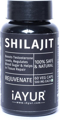 

iAYUR Shilajit Extract Tested & Certified 100% Potent, Pure & Safe 500 Mg Extract(60 No)