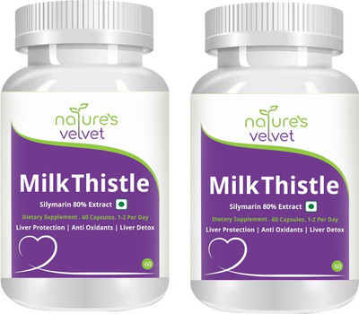 

Natures Velvet Lifecare Milk Thistle Pure Extract, 60 Veggie Capsules -Pack of 2(120 mg)