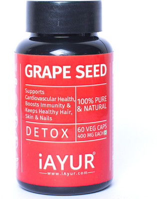 

iAYUR Grapeseed Extract Tested & Certified 100% Potent, Pure & Safe 500 Mg(60 No)