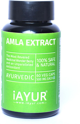 

iAYUR Organic Amla Extract Tested & Certified 100% Potent, Pure & Safe 500 Mg Extract(60 No)