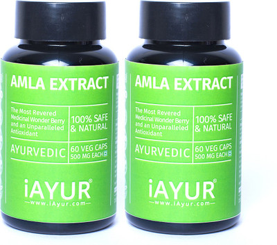 

iAYUR Organic Amla Extract (Pack of 2) 100% Potent, Pure & Safe 500 Mg Extract(120 No)