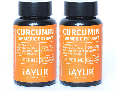 

iAYUR Curcumin (95% Curcuminoids) (Pack of 2) with 10 Mg Piperine 400 Mg(120 No)