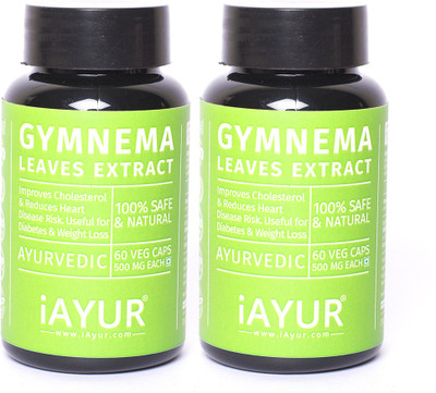 

iAYUR Gymnema Extract (Pack of 2) 100% Potent, Pure & Safe - 500 Mg Extract(120 No)
