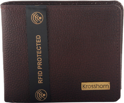 

Krosshorn Men Brown Genuine Leather Wallet(7 Card Slots)