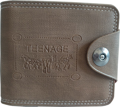 

Teenage Men Khaki Artificial Leather Wallet(9 Card Slots), Khakhi