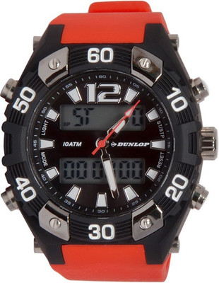 

Dunlop DUN-283-G07 Dunlop Sports Watch Black Dial Premium Red Silicon Strap Japan Analog-Digital 100 m water resistant Men's Unisex Watch Watch - For Men