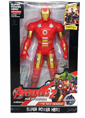 

Stylo Avenger 2 Age Of Ultron Action Figure Series with LED Light on Chest with Weapons Twist and Move IRONMAN(Red, Multicolor)