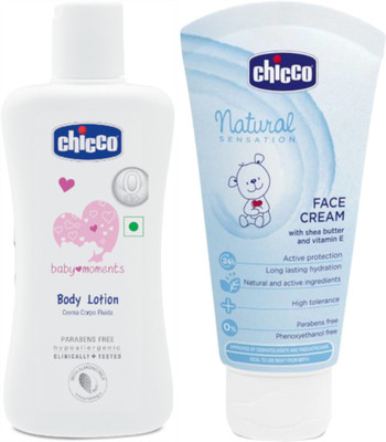 

Chicco Lotion 200ml- Nat Facecream 50ml(White)