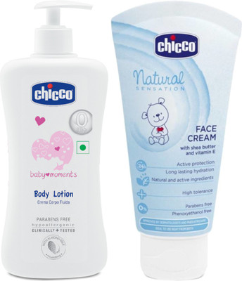 

Chicco Lotion 500ml- Nat Facecream 50ml(White)