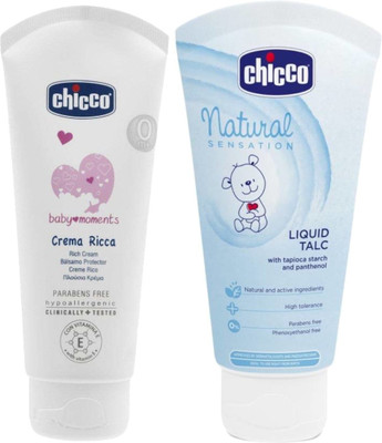 

Chicco Rich Cream 100ml- Liquid Talc 100ml(White)