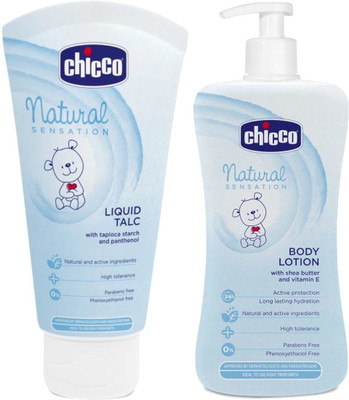 

Chicco Liquid Talc 100ml- Lotion NAT 500ml(White)