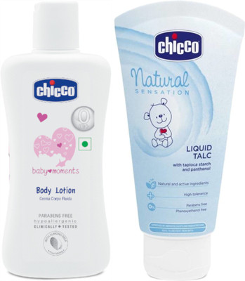 

Chicco Lotion 200ml- Liquid Talc 100ml(White)