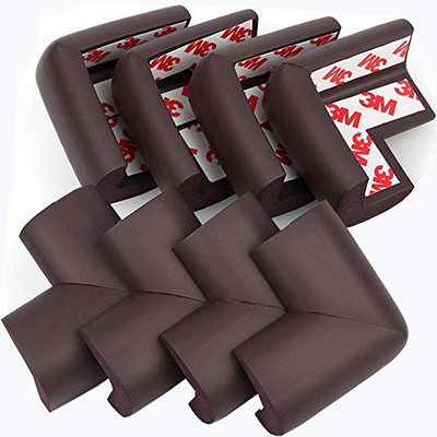 

Imported Baby Proofing Soft and Thick Baby Safety L Shaped Corner Guards Edge Protectors - with Adhesive Tape (Pack of 8) …(Brown)
