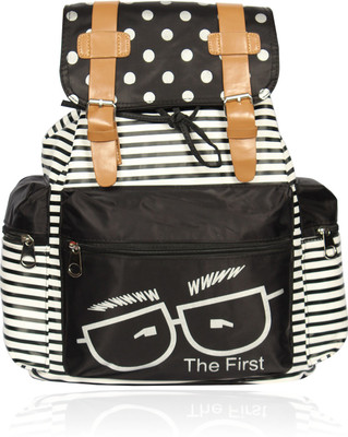 

Belladona Marvelous Stripes In Black and White 35 Backpack(Black, White)