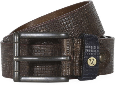 

V Dot Men Casual Brown Genuine Leather Belt