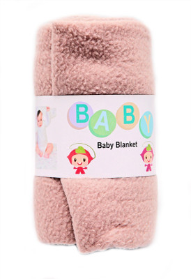 

popo Plain  Crib Baby Blanket(Fur, peach with border