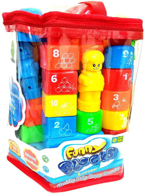 

Happy GiftMart Large Size 55 Pcs 5 in 1 Mega Model Building Blocks with Train for Infants and Toddlers(Multicolor)