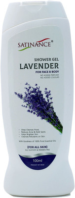 

Satinance Lavender Shower Gel (For Face & Body) – No Added Perfume & Colours, SLS, Sulphate & Paraben Free(100 ml)