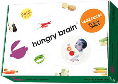 

hungry brain Mind Wealth VEGETABLE Flash card- Easy & fun way of learning-1yr-6yr kids(Purple)