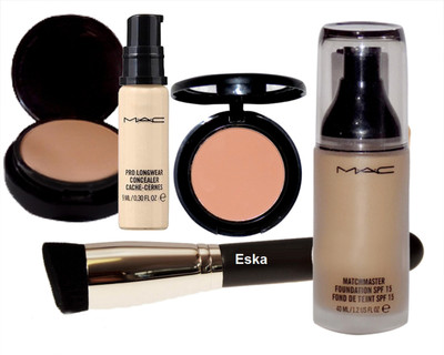 

eska Make Up Brush , Mac Matchmaster Foundation SPF 15, Compact, Pro Longwear Concealer, Blusher(Set of 5)