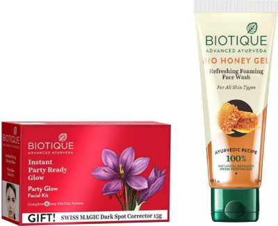 

BIOTIQUE BIO Bio Party Glow Facial Kit, Bio Honey Gel Refreshing Foaming Face Wash(Set of 2)