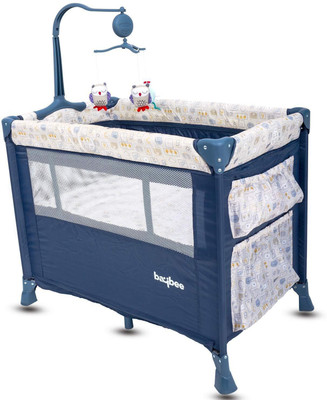 Baybee Zeus Baby Play Pen Premium Quality Portable Travel Cot Baby Bed Cum Cot BASSINETS,COT(Navy Blue)
