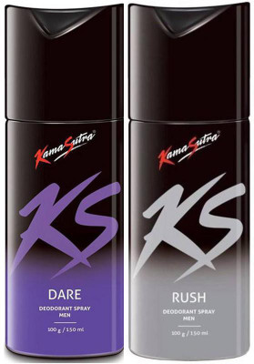 

KamaSutra Kama Sutra Dare-Ruse Deodorant Spray for Men 300 ml (Pack of 2) Body Spray - For Men Body Spray - For Men(300 ml, Pack of 2)