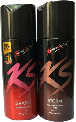 

KamaSutra 1 STORM 1 SPARK PACK OF 2 Body Spray - For Men & Women(300 ml, Pack of 2)