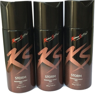 

KamaSutra STORM ( PACK OF 3) Body Spray - For Men & Women(450 ml, Pack of 3)