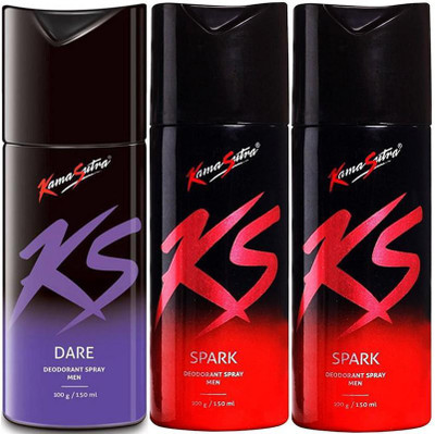 

KamaSutra Kama Sutra Spark-2 Dare-1 Deodorant Spray for Men 450 ml (Pack of 3) Body Spray - For Men Body Spray - For Men(450 ml, Pack of 3)