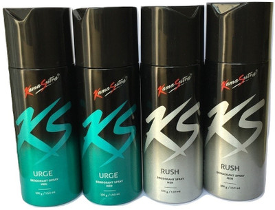 

KamaSutra 2 URGE AND 2 RUSH ( PACK OF 4) Deodorant Spray - For Men & Women(600 ml, Pack of 4)